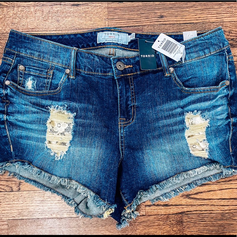 Dark wash shorts